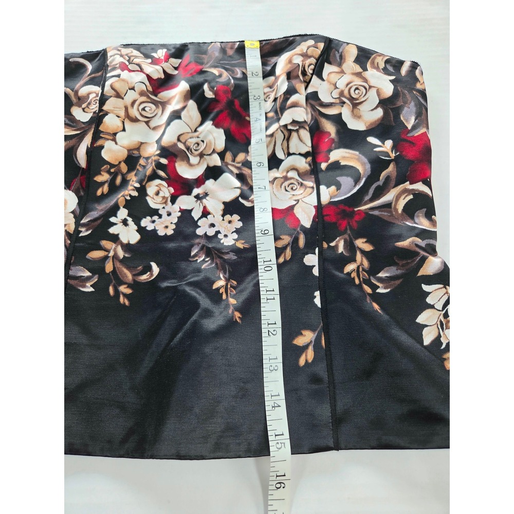 Size 10 White House Black Market Black Floral Strapless Bustier Top - Picture 8 of 8
